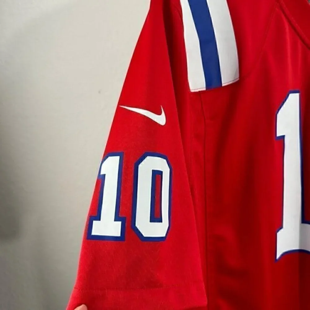 Nike NFL New‎ England Patriots Jones 10 Jersey Top Red Size Extra Large